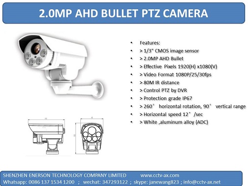2.0mp AHD Bullet PTZ Camera